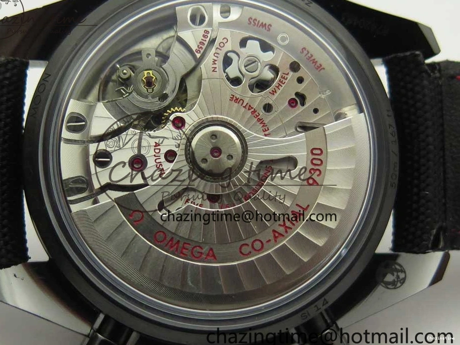 0112 Speedmaster “Dark Side of The Moon” Real Ceramic OMF 1:1 Best Edition Black Black on Nylon Strap A WeatherProof 7976